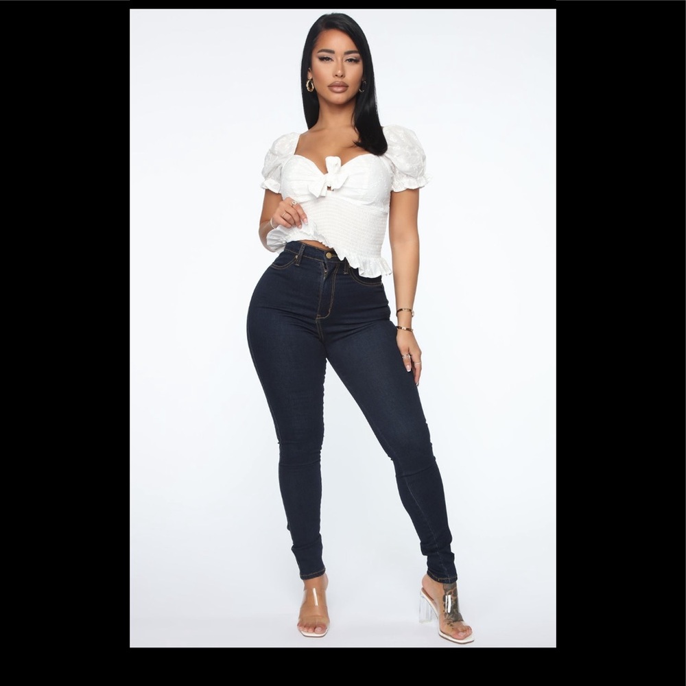 High waist skinny jean dark